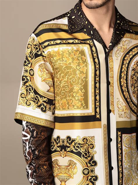 versace style button up shirt|authentic versace shirts.